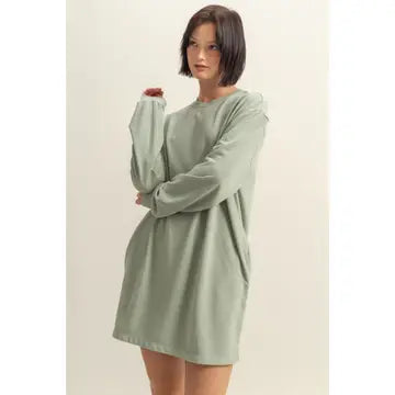 Long Sleeve Oversized Sweatshirt Mini Dress