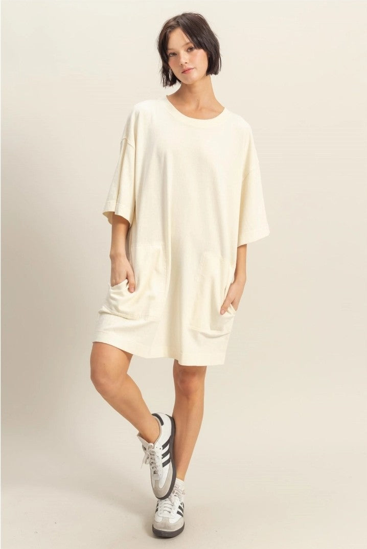 Short Sleeve Relaxed Fit T-Shirt Mini Dress|586