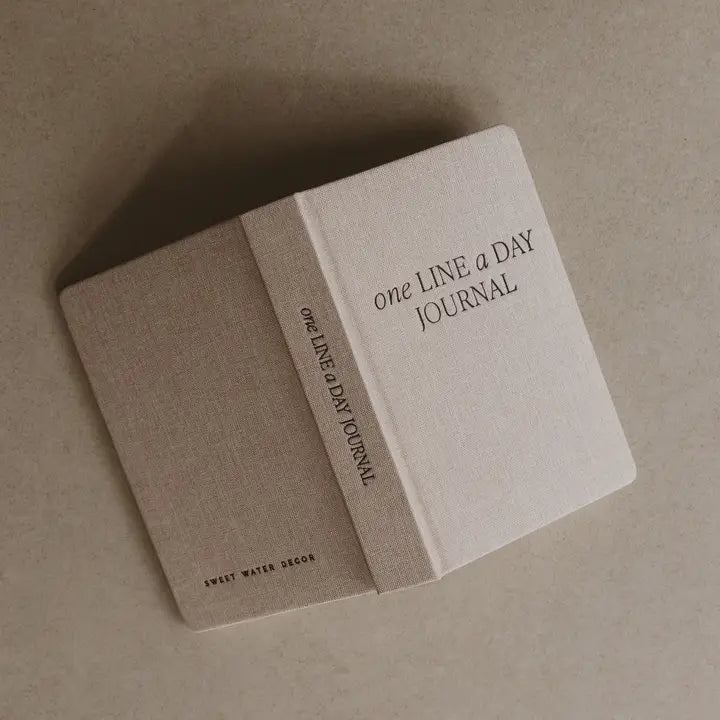 Tan One Line A Day Fabric Journal - Tan