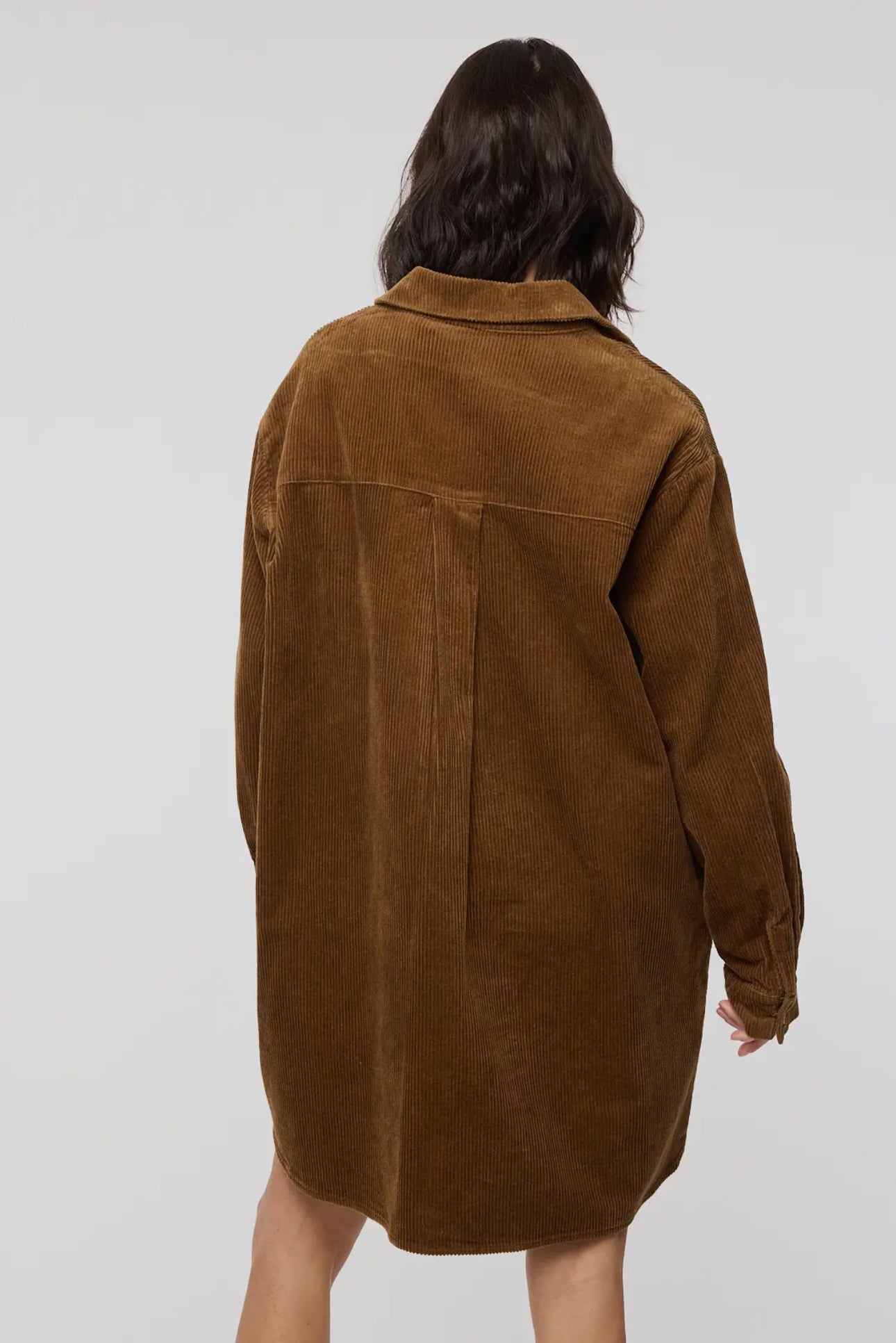 Corduroy Mini Shirt Dress