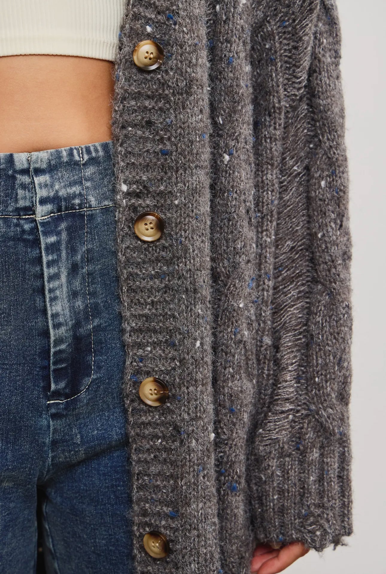 Oversized Long Cardigan Charcoal