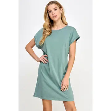 Mineral Washed Short Sleeve Mini T Shirt Dress | Bloom Floral Mineral Washed Short Sleeve Mini T Shirt Dress | Bloom Floral