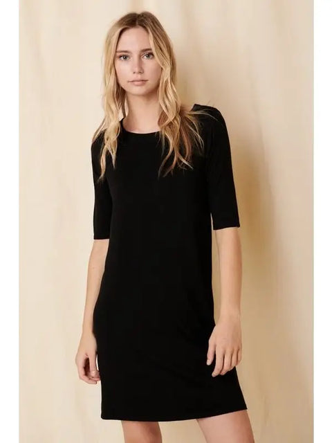 elbow sleeve knit dress Smocked Elbow-Sleeve Knit Dress