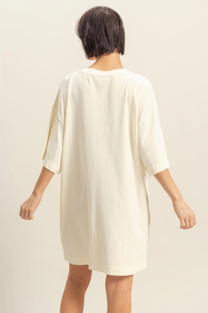 Short Sleeve Relaxed Fit T-Shirt Mini Dress L Short Sleeve Relaxed Fit T-Shirt Mini Dress L