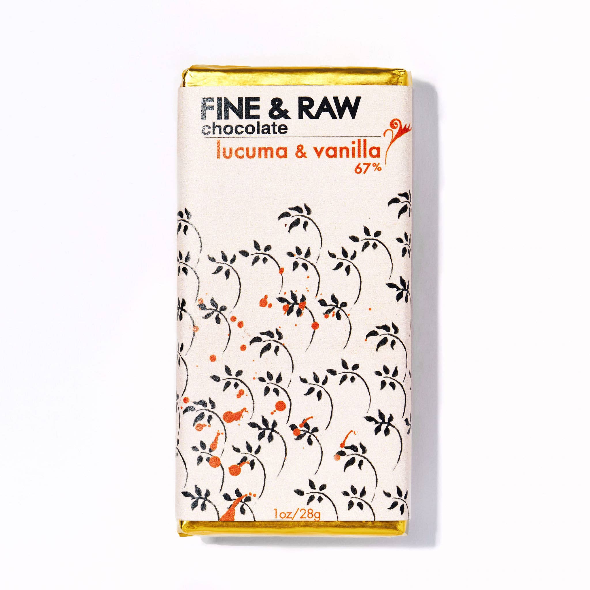 FINE & RAW - 1oz Lucuma & Vanilla Chocolate Bar (67% cacao)